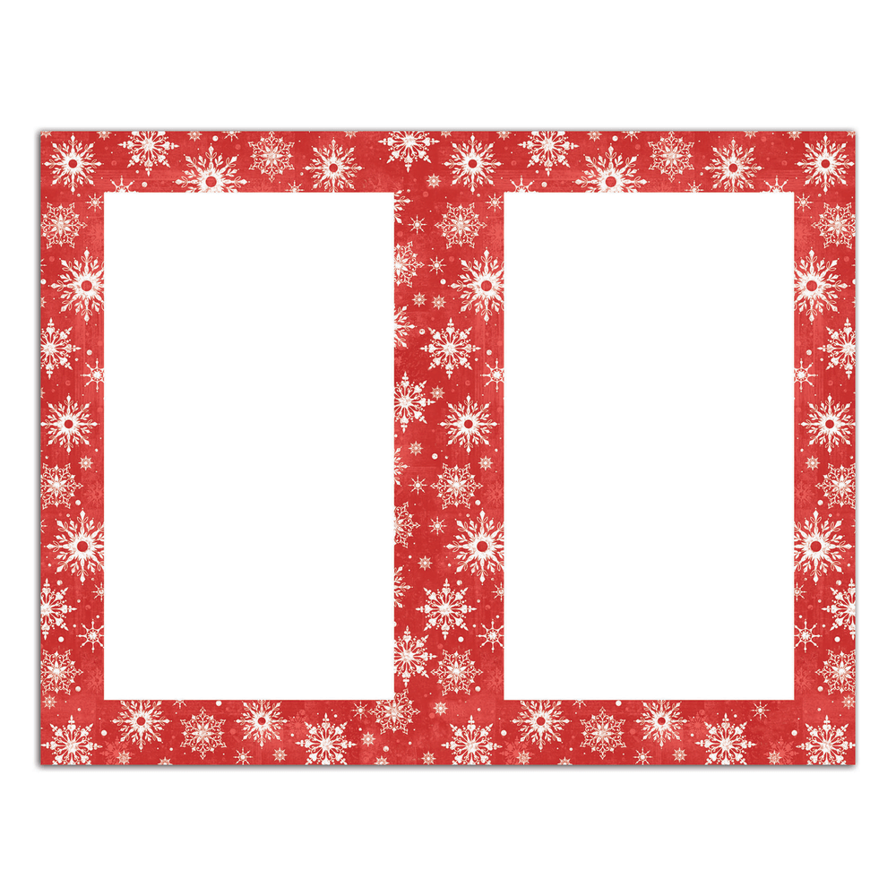 Great Papers! Masterpiece Studios 2-Up Holiday Invitations, Snowy Flakes, 8 1/2in x 5 1/2in, Pack Of 50 (Min Order Qty 6) MPN:20102936