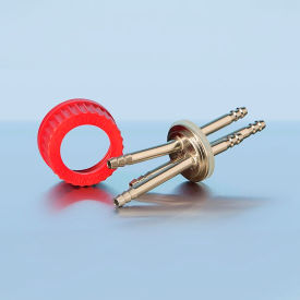Duran® 3-Port Cap GL45 Red PBT Screw Cap Stainless Steel Ports Sterile 292612804