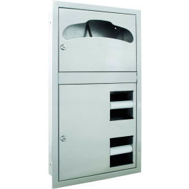Bradley Corporation Recessed Toilet Paper/Seat Covers Dispenser 1000 Seat Covers - 5922-000000 5922-000000