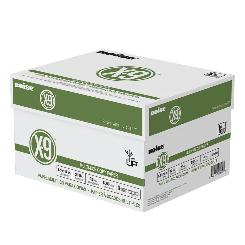 Boise X-9 Multi-Use Printer & Copier Paper, Legal Size (8 1/2in x 14in), 5000 Total Sheets, 92 (U.S.) Brightness, 20 Lb, White, 500 Sheets Per Ream, Case Of 10 Reams MPN:OX9004