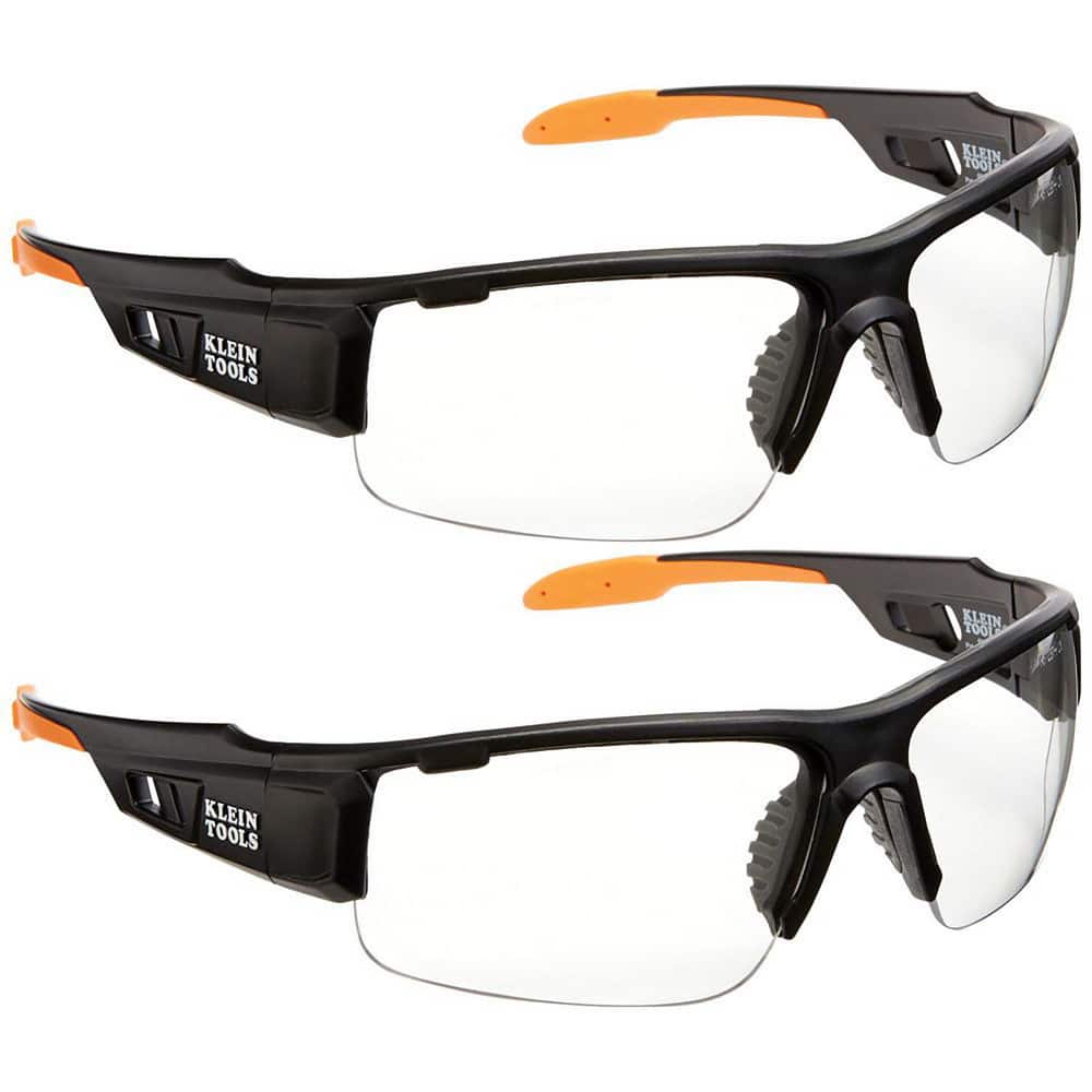 Safety Glasses, Type: Safety Glasses , Frame Style: Half-Framed , Lens Coating: Anti-Fog, Scratch Resistant , Frame Color: Black, Orange , Lens Color: Clear  MPN:60172