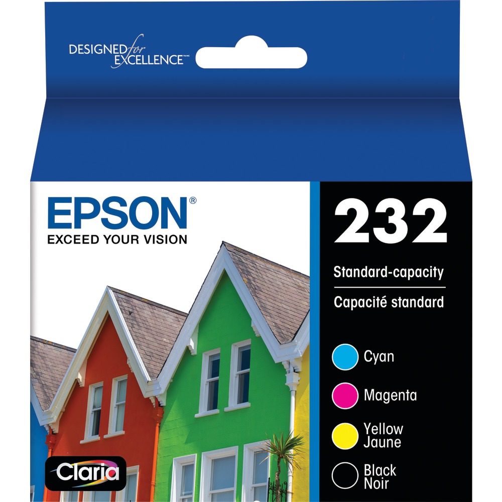 Epson Claria T232 Black/Cyan/Magenta/Yellow Ink Cartridges, Set Of 4 Cartridges, T232120-BCS MPN:T232120-BCS