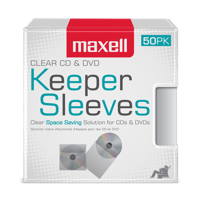 Maxell CD/DVD Keepers, Clear, Pack Of 50 (Min Order Qty 6) MPN:190150