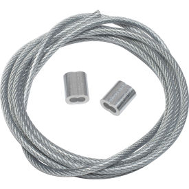 GoVets™ Steel Tie Down Cable 5'L Reinforced With End Loops for Outdoor Fixtures 124603