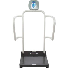Health O Meter 1100KL Digital Bariatric Scale 1000 x0.2lb/454 x 0.1kg w/ Rails & Wheels 1100KL