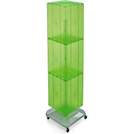 Global Approved 701465-GRE 4-Sided Interlocking Pegboard Floor Display W/ Wheels 14