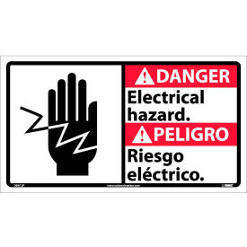 Bilingual Vinyl Sign - Danger Electrical Hazard DBA12P