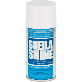 Sheila Shine Low Voc Stainless Steel Cleaner and Polish 10 oz. Aerosol Can 12 Cans/Case SSCA10