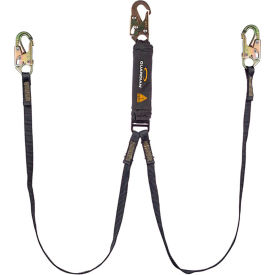 Guardian Arc Flash Shock Absorbing Lanyard Fixed Dual Leg Steel Snap Hook 6'L 3400018