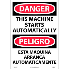 NMC™ Bilingual Vinyl Sign Danger This Machine Starts Automatically 14