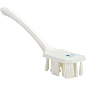 Vikan 41965 UST Long Handle Scrubbing Brush- Stiff White 41965