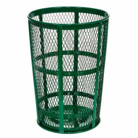 GoVets™ Outdoor Steel Mesh Corrosion Resistant Trash Can 48 Gallon Green 634GN237