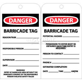 NMC RPT172 Tags Danger Barricade Tag 6