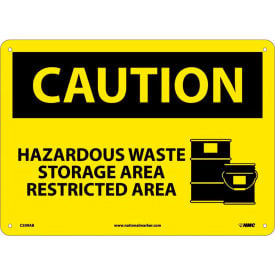 NMC C509RB OSHA Sign Caution Hazardous Waste Storage Area Restricted Area 10