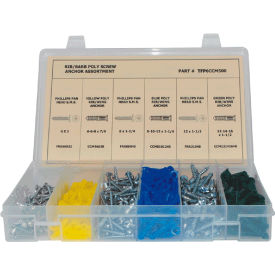 500 PC Rib / Barb Poly Screw Anchor Assortment TFP6CCM500