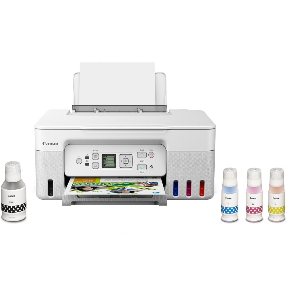 Canon PIXMA G3270 MegaTank Wireless Inkjet All-In-One Color Printer, White MPN:5805C022
