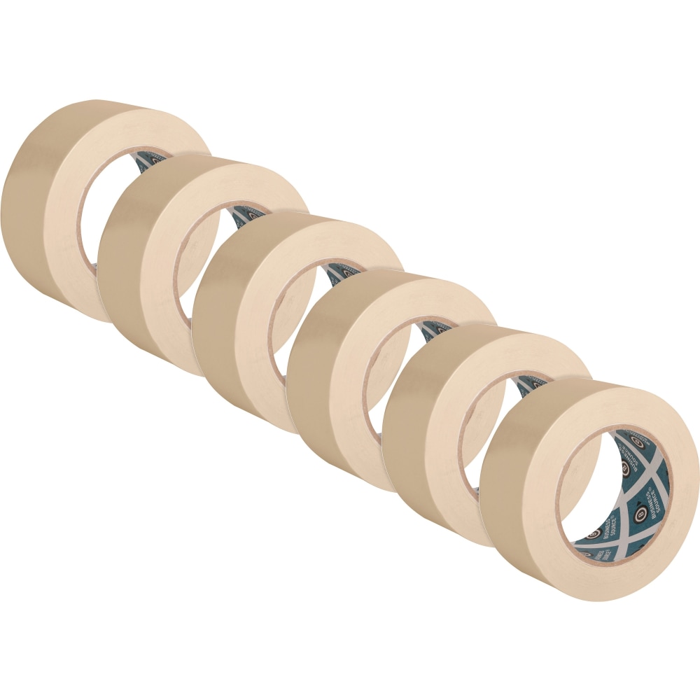 Business Source Utility-purpose Masking Tape - 60 yd x 2in- 3in Core - Tan - Crepe Paper Backing - - 16462PK MPN:16462PK