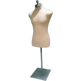 Male 3/4 Body Form - Off White W/Satin Chrome Metal Base BFM/C-M