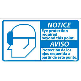 Bilingual Vinyl Sign - Notice Eye Protection Required Beyond This Point NBA7P
