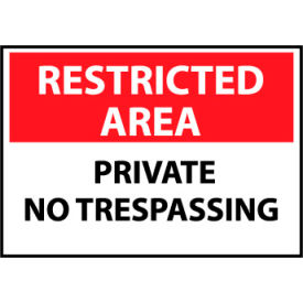 Restricted Area Aluminum - Private No Trespassing RA26AB