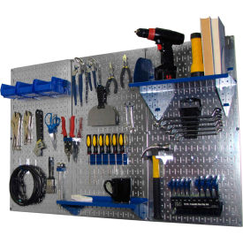 Wall Control Pegboard Standard Tool Storage Kit Galvanized Blue 48