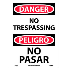 NMC™ Bilingual Vinyl Sign Danger No Trespassing 10
