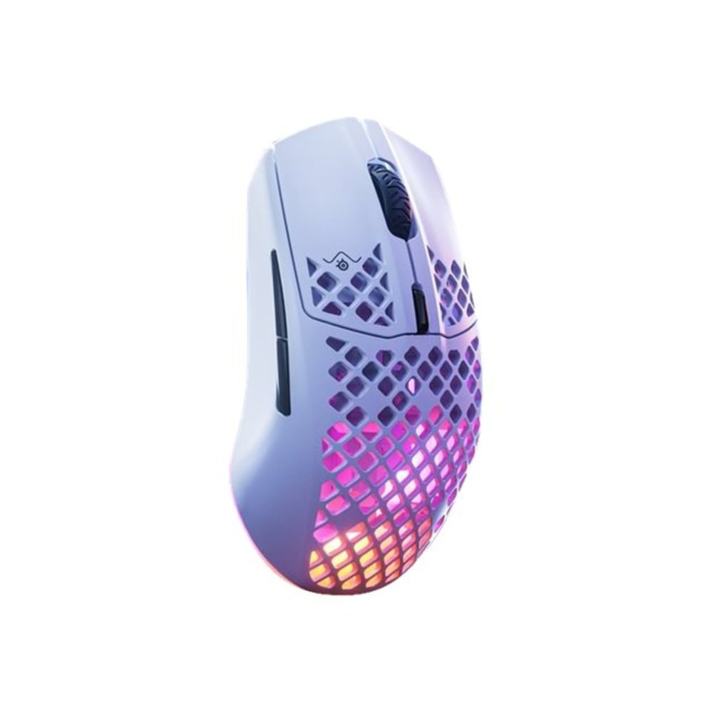 SteelSeries Aerox 3 WIRELESS 2022 Edition - Mouse - ergonomic - right-handed - optical - 6 buttons - wireless, wired - USB, 2.4 GHz, Bluetooth 5.0 - USB-C wireless receiver - snow MPN:62608