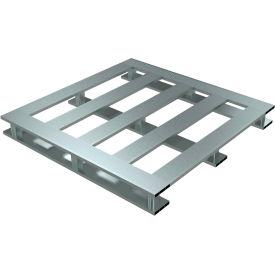 Heavy Duty Skid Bottom Open Deck Half Pallet Aluminum 4-Way Entry 48