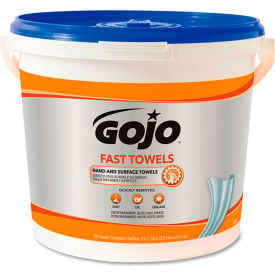 GOJO® FAST TOWELS Hand Cleaning Towels 9 x 10 Fresh Citrus Blue 225/Bucket 2 Buckets/CT GOJ629902CT