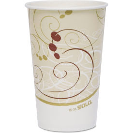 SOLO® Double Sided Poly (DSP) Paper Cold Cups 16 oz Beige/White/Red 50/Sleeve 20 Sleeves/CT RP16P-J8000
