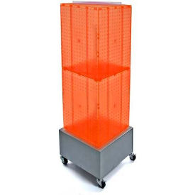 Global Approved 701415-ORG Interlocking Pegboard Floor Display W/ Wheels 14