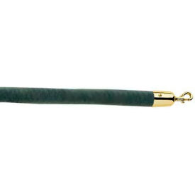 Lavi Industries 6'L Evergreen Velour Rope With Polished Brass Hooks 00-930161/6EG