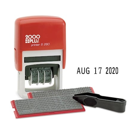 Dater Stamp Kit, 3-Line, Red/Blue Ink MPN:010165
