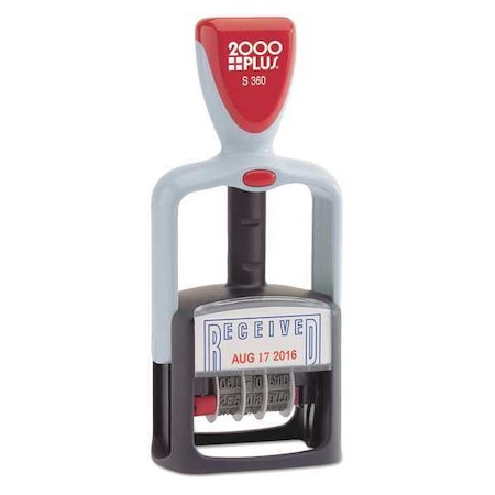 Two-Color Date Stamp, Received, Blue/Red MPN:011034