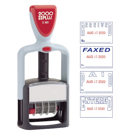 Date/Phrase Stamp, 4 In 1, Red/Blue Ink MPN:032519