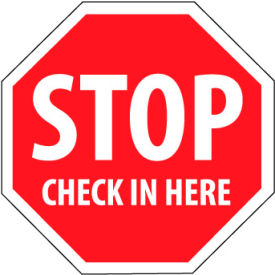 Security Stop Sign - Stop Check In Here SS4R