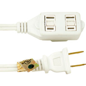 Sunlite® Household Extension Cord 16/3 Gauge 13A 125V 6'L White 04100-SU