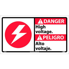 NMC™ Bilingual Vinyl Sign Danger High Voltage 18