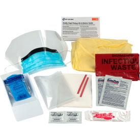 First Aid Only Bloodborne Pathogen Spill Clean Up Kit Single Use Tray Corrugate 14 Piece 214-P