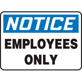 Accuform MADC804VP Notice Sign Employees Only 14