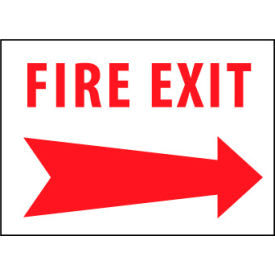 Fire Safety Sign - Fire Exit with Right Arrow - Plastic FERARB