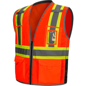 GSS Safety Class 2 Hype-Lite Safety Vest with X Back 4XL/5XL Orange 1612-4XL/5XL