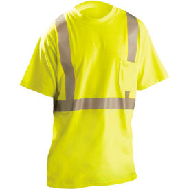 OccuNomix Flame Resistant Short Sleeve T-Shirt Class 2 ANSI Hi-Vis Yellow L LUX-TP2/FR-YL LUX-TP2/FR-YL