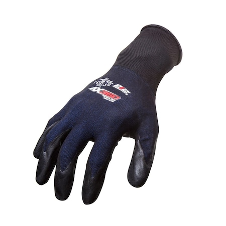 Coated Gloves, Foam Nitrile, Palm, Black/Blue, XL 12 PK MPN:AXGLT-05-011