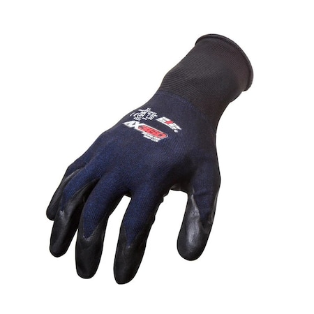 Coated Gloves, Foam Nitrile, Palm, Black/Blue, 2XL 12 PK MPN:AXGLT-05-012