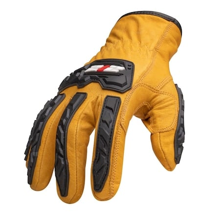 Cut Resistant Impact Driver Gloves, Buffalo Leather, Adjustable Elastic, Reinforced Thumb, 2XL 1 PR MPN:IMPLDC5-90-012