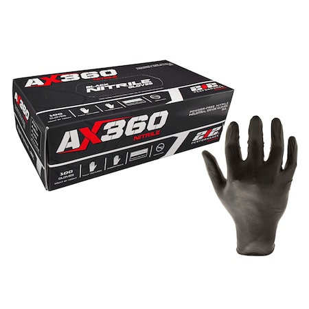 NTG-05, Disposable Gloves, 5 mil Palm, Nitrile, Powder-Free, 2XL, 100 PK, Black MPN:NTG-05-012