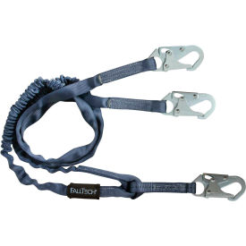 FallTech® 8259Y Internal 6' Shock Absorbing Lanyard with 3 Snap Hooks 8259Y