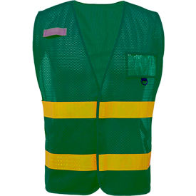 GSS Safety Incident Command Vest- Green Vest w/ Lime Prismatic Tape One Size Fits All 3116