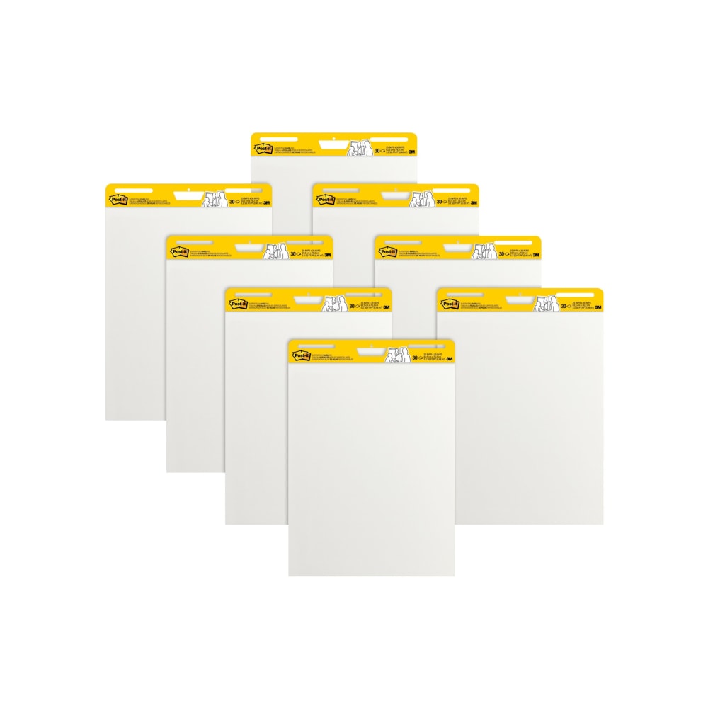 Post-it Super Sticky Easel Pads, 25in x 30in, 8 Pads, 30 Sheets/Pad, School Supplies for Classrooms, White, 559VAD8PK MPN:559-VAD-8PK